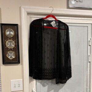 Adrianna Papell Black Lace Detail Top